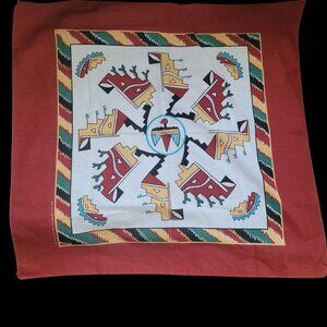 Southwest Thunderbird Cactus Bandana USA 50/50 24" X 23"